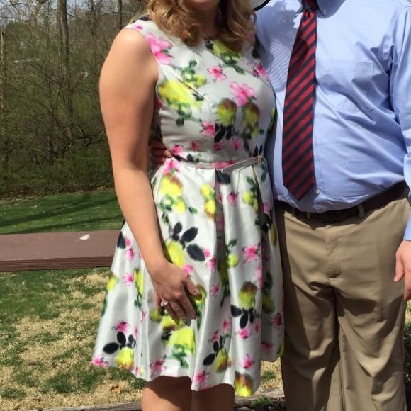 Lovely Fit & Flare Watercolor Dress - Picture 2 of 6